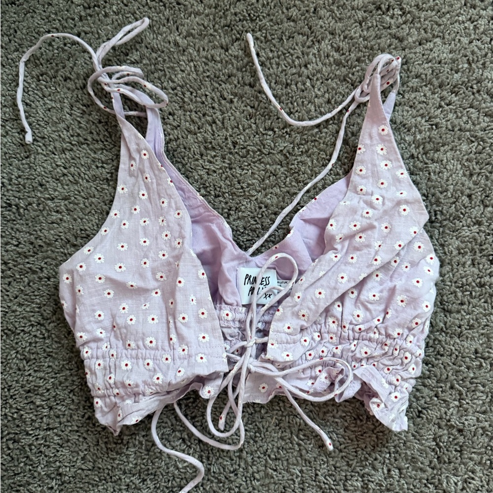Princess Polly Lavender Floral Crop Top